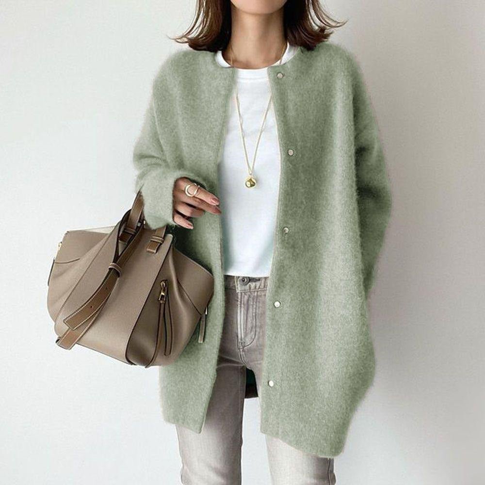 Ins Single Breasted Cardigans Fashion Solid Color Knitted Jacket Women's Autumn Spring Clothing - AXON