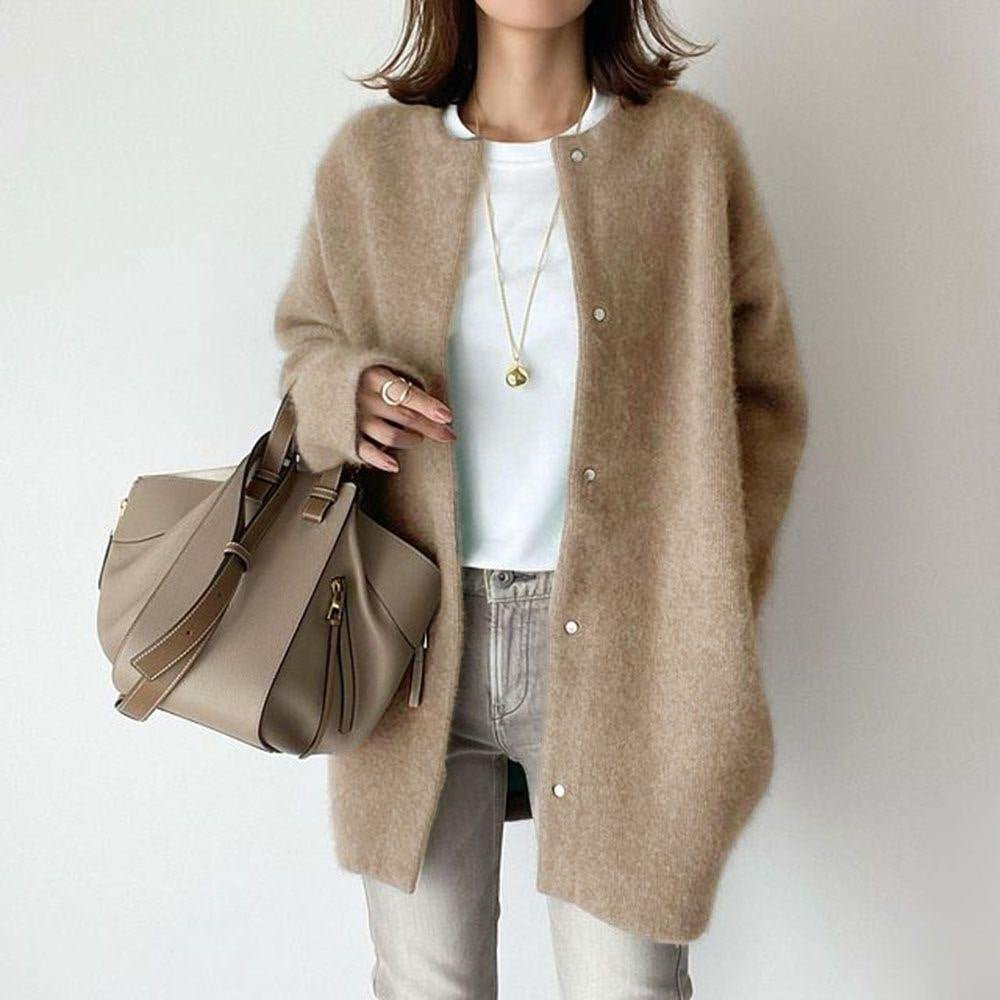Ins Single Breasted Cardigans Fashion Solid Color Knitted Jacket Women's Autumn Spring Clothing - AXON