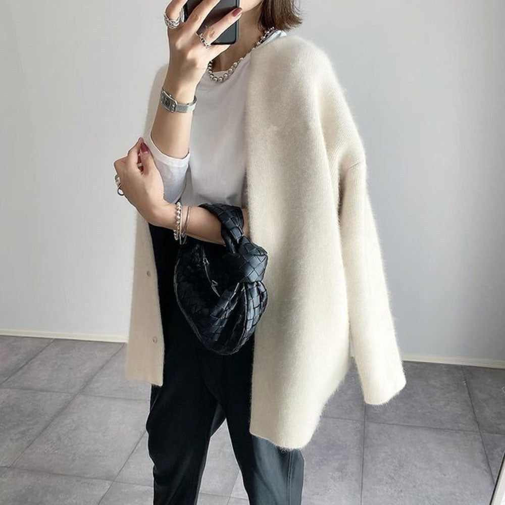 Ins Single Breasted Cardigans Fashion Solid Color Knitted Jacket Women's Autumn Spring Clothing - AXON