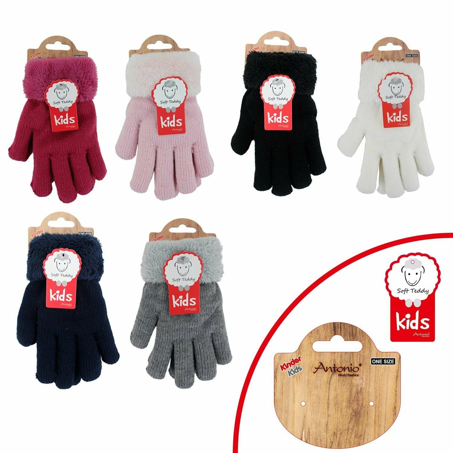 Kinder Winter Handschuhe » Strickhandschuhe » Fingerhandschuhe warme Soft Teddy Füllung » gefütterte Kinderhandschuhe