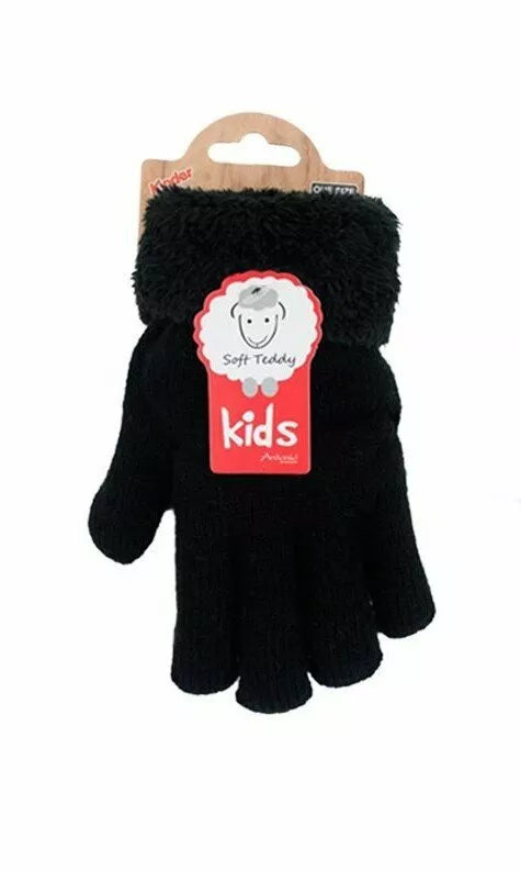 Kinder Winter Handschuhe » Strickhandschuhe » Fingerhandschuhe warme Soft Teddy Füllung » gefütterte Kinderhandschuhe