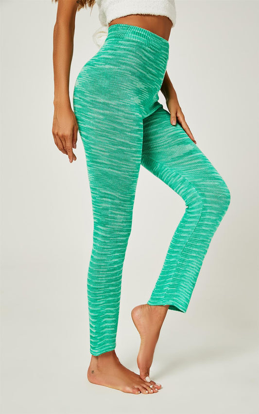 Knitted Fit Trousers In Green - AXON