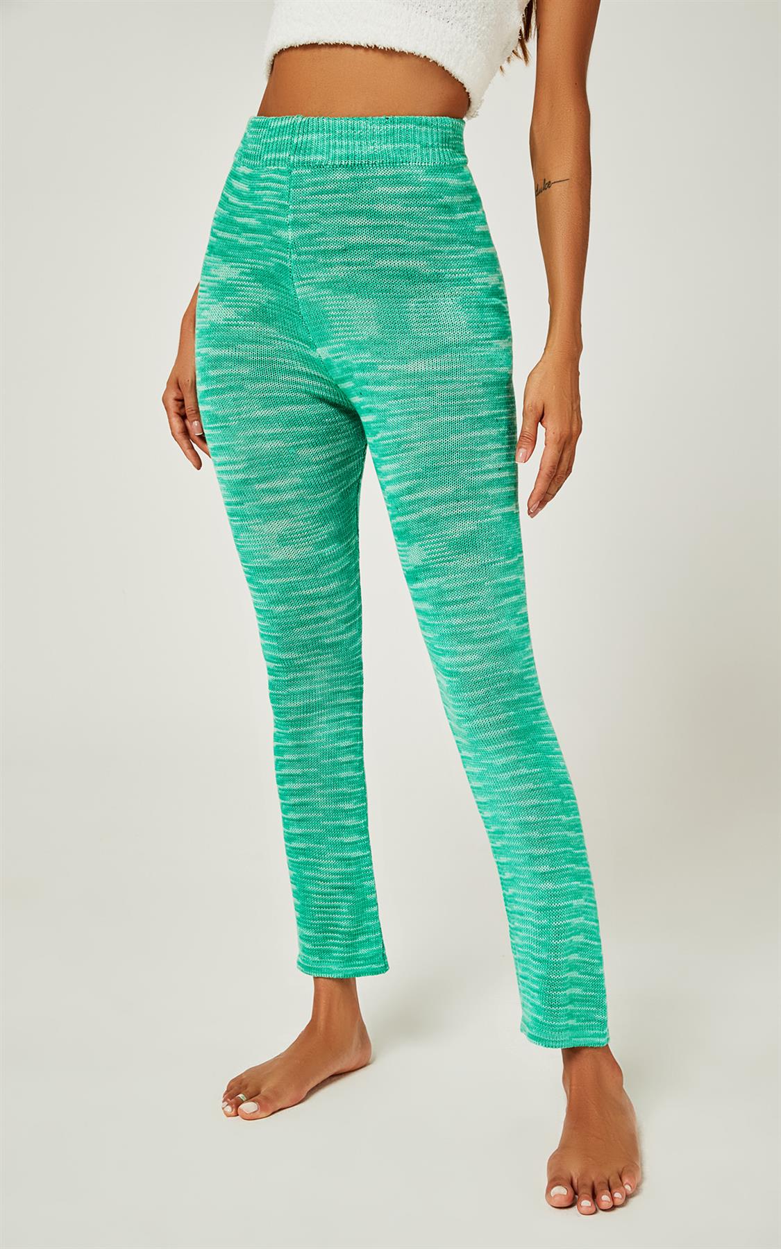 Knitted Fit Trousers In Green - AXON