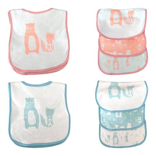 Klettlätzchen 3er Pack » Lätzchen-Set mit Klettverschluss » Schlabberlätzchen mit niedlichem Tier Design » Baby & Kleinkind Schlabberlatz