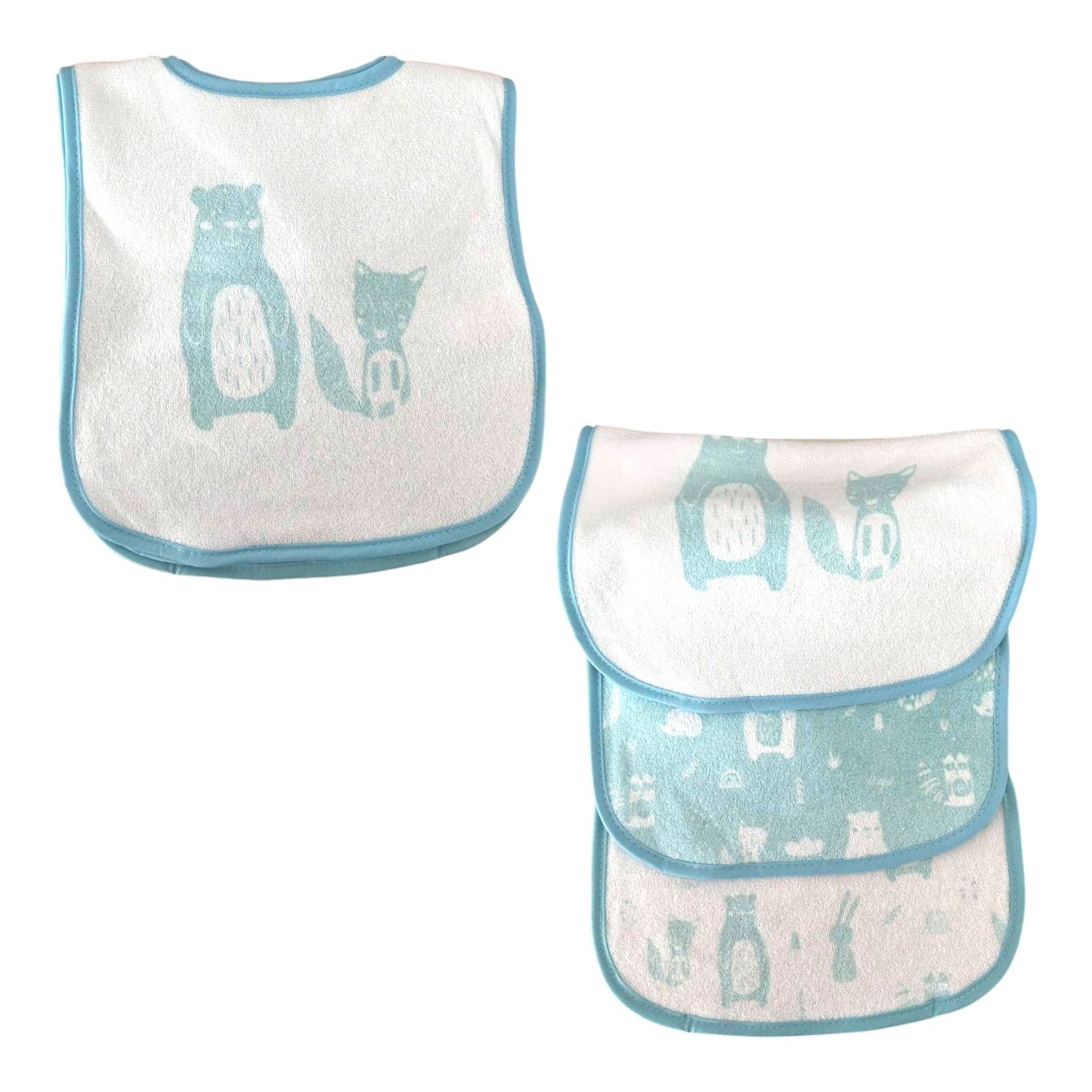 Klettlätzchen 3er Pack » Lätzchen-Set mit Klettverschluss » Schlabberlätzchen mit niedlichem Tier Design » Baby & Kleinkind Schlabberlatz