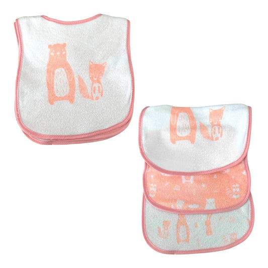 Klettlätzchen 3er Pack » Lätzchen-Set mit Klettverschluss » Schlabberlätzchen mit niedlichem Tier Design » Baby & Kleinkind Schlabberlatz