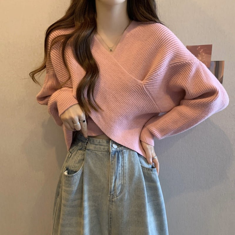 Lazy Short Sweater Design Blouse - AXON