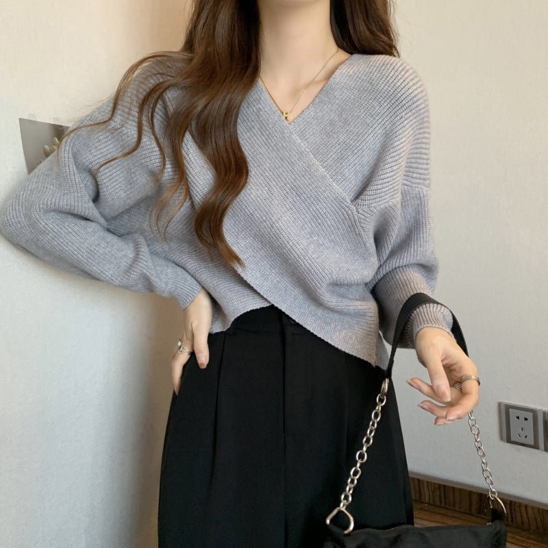 Lazy Short Sweater Design Blouse - AXON