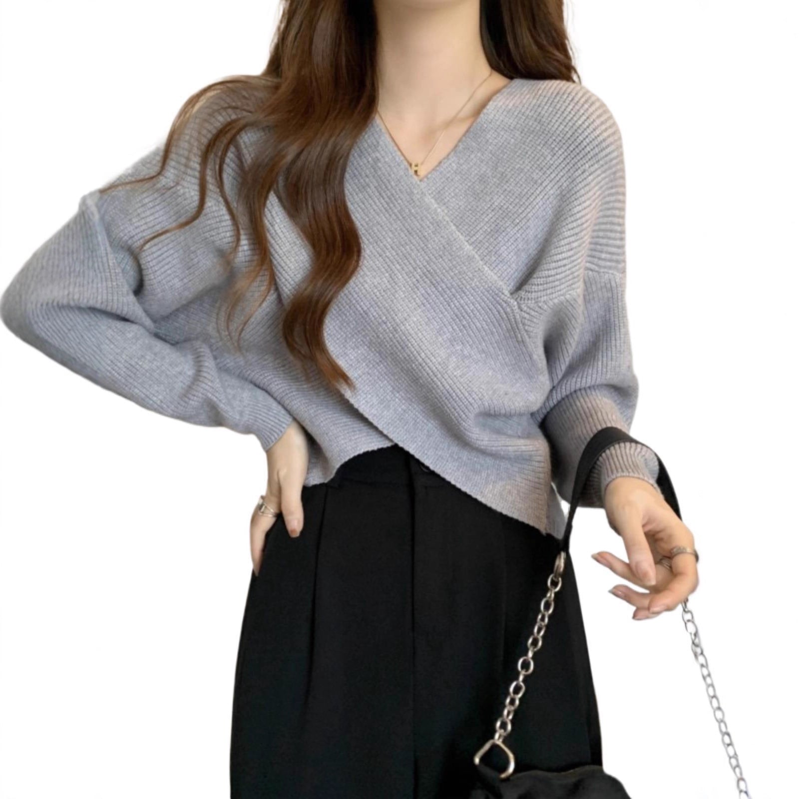 Lazy Short Sweater Design Blouse - AXON