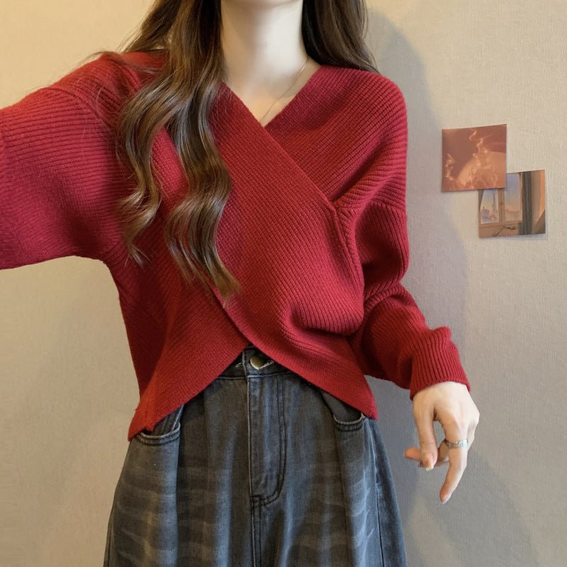 Lazy Short Sweater Design Blouse - AXON