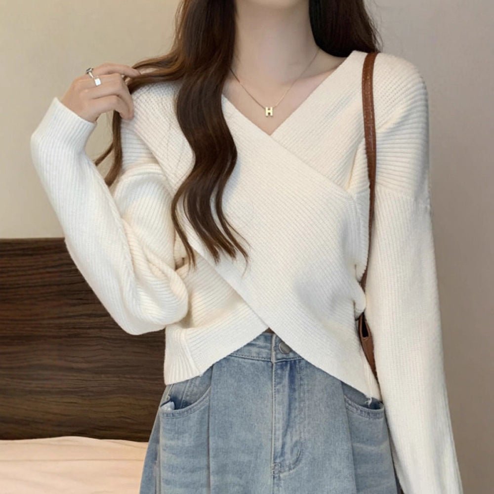 Lazy Short Sweater Design Blouse - AXON