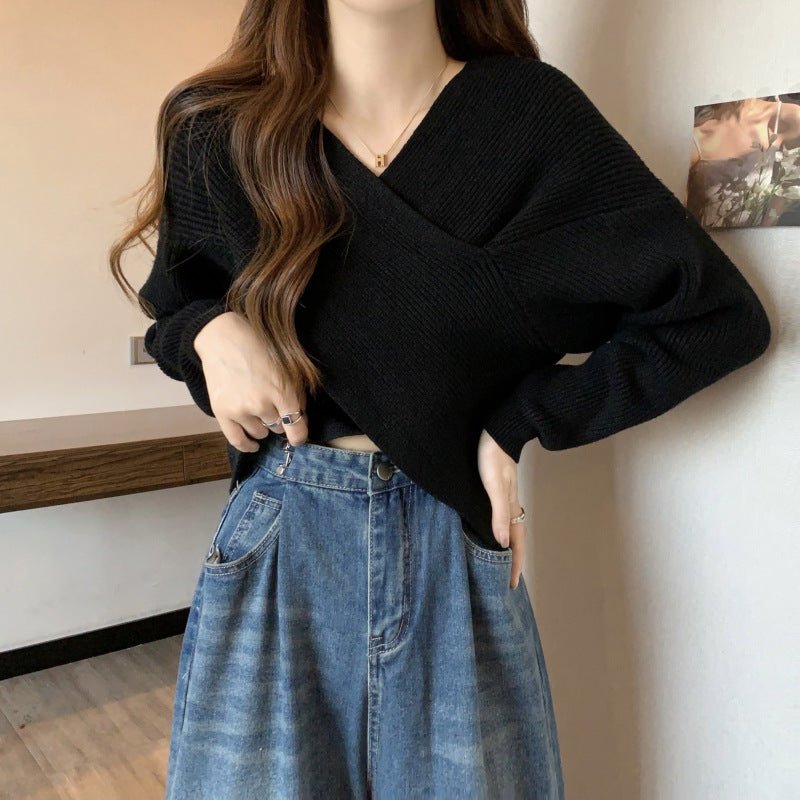 Lazy Short Sweater Design Blouse - AXON
