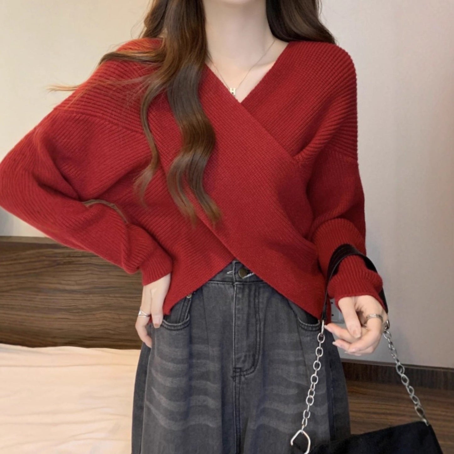 Lazy Short Sweater Design Blouse - AXON