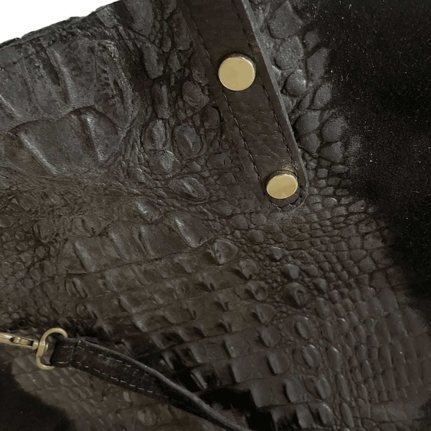 Leder Beutel Tasche Krokooptik Veloursleder Schwarz - AXON