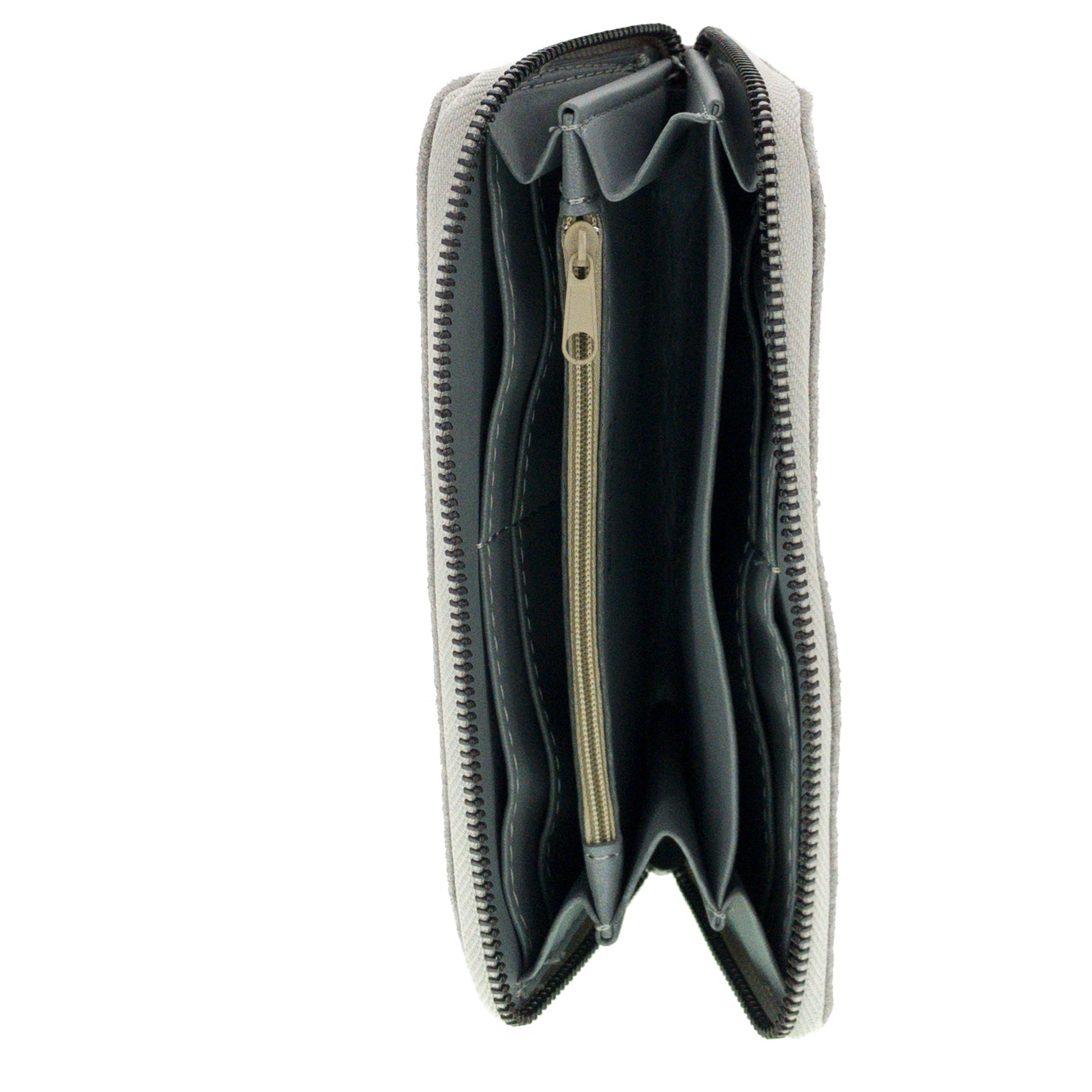 Leder Portemonnaie Krokooptik Grau - AXON