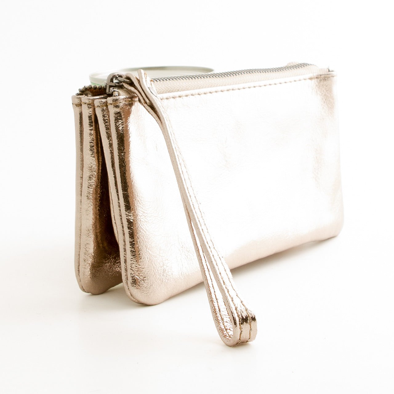 Leder Portmonee im Clutch Stiel Gold - AXON