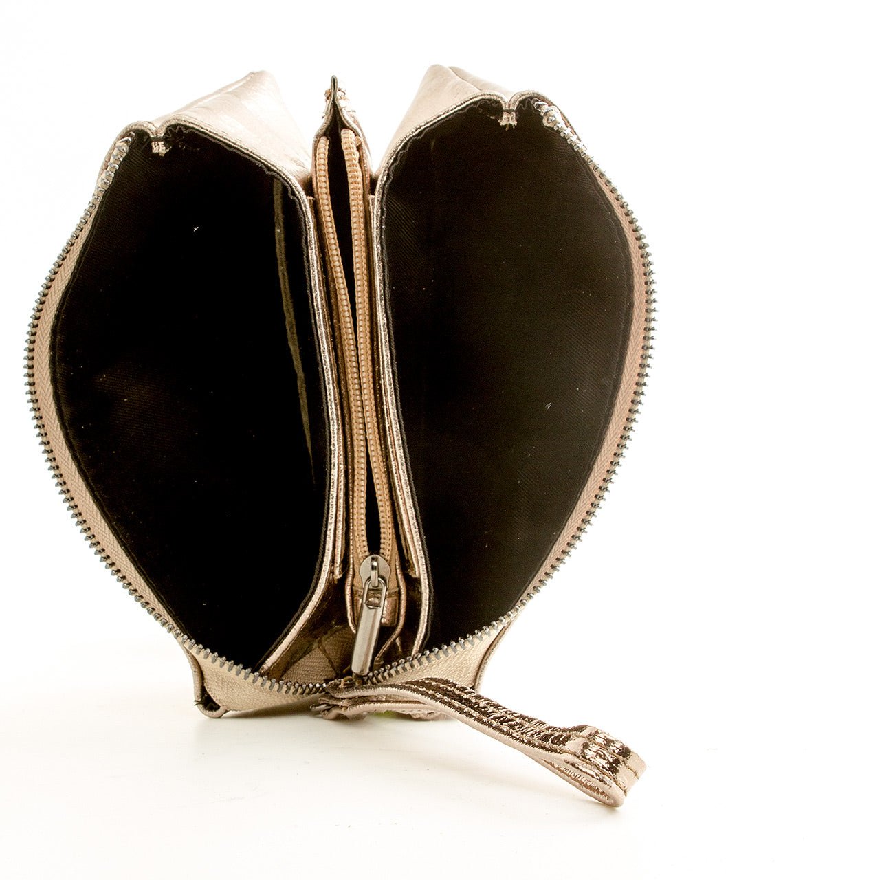 Leder Portmonee im Clutch Stiel Gold - AXON