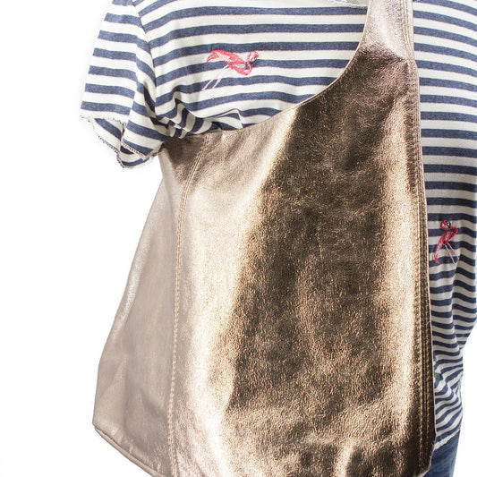 Leder Schulter - Beuteltasche Bronze - AXON