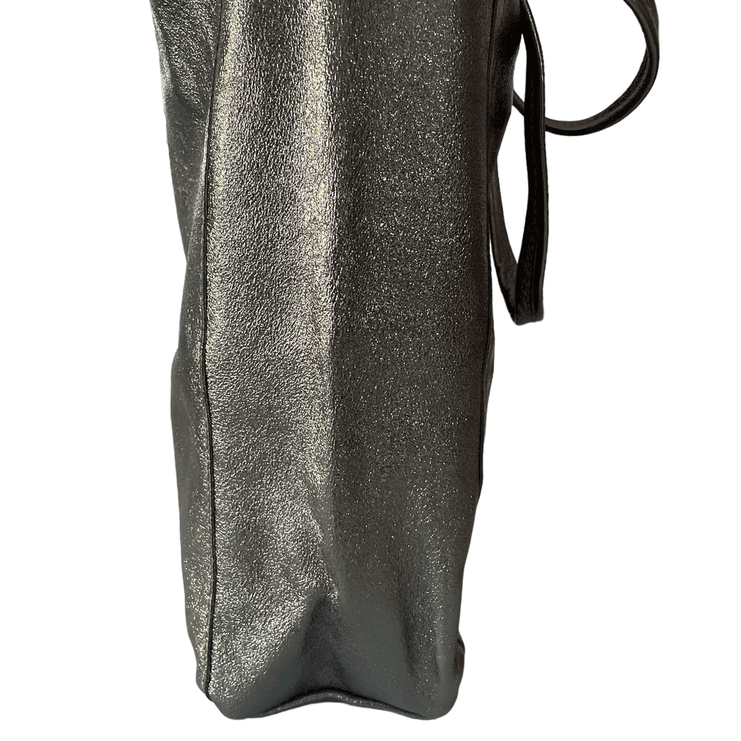 Leder Shopper mit Innentasche Altsilber - AXON