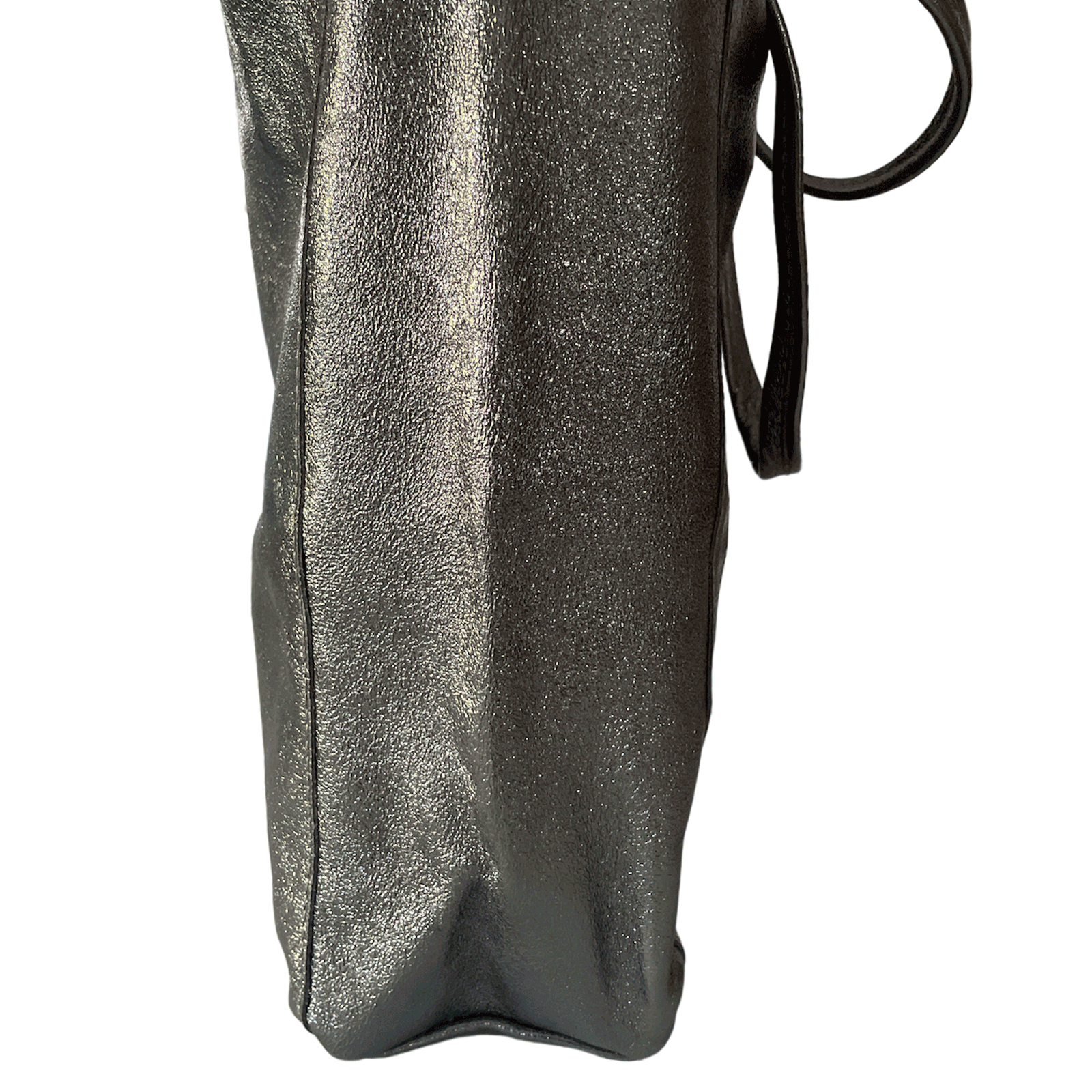 Leder Shopper mit Innentasche Altsilber - AXON