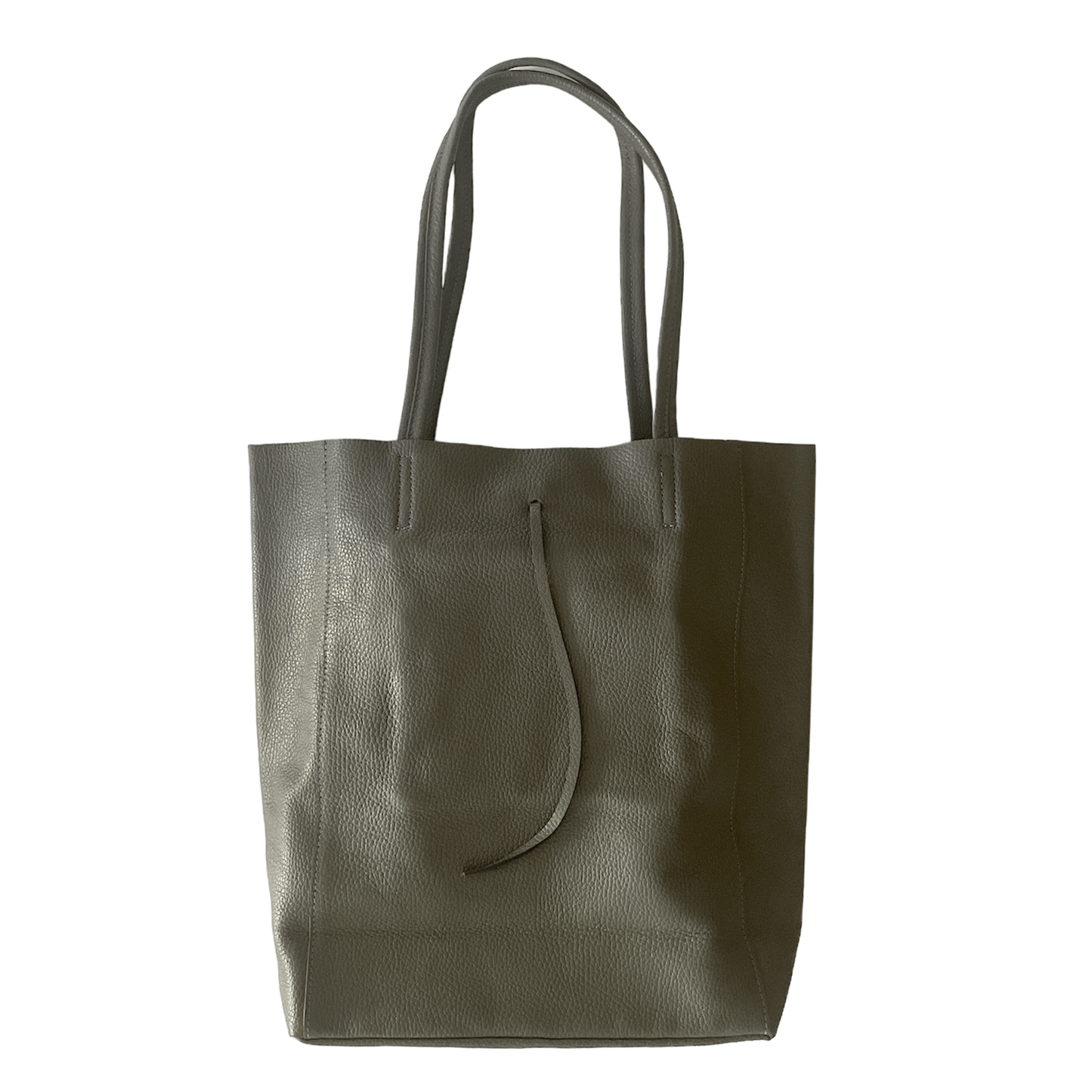 Leder Shopper mit Innentasche Dunkelgrau - AXON