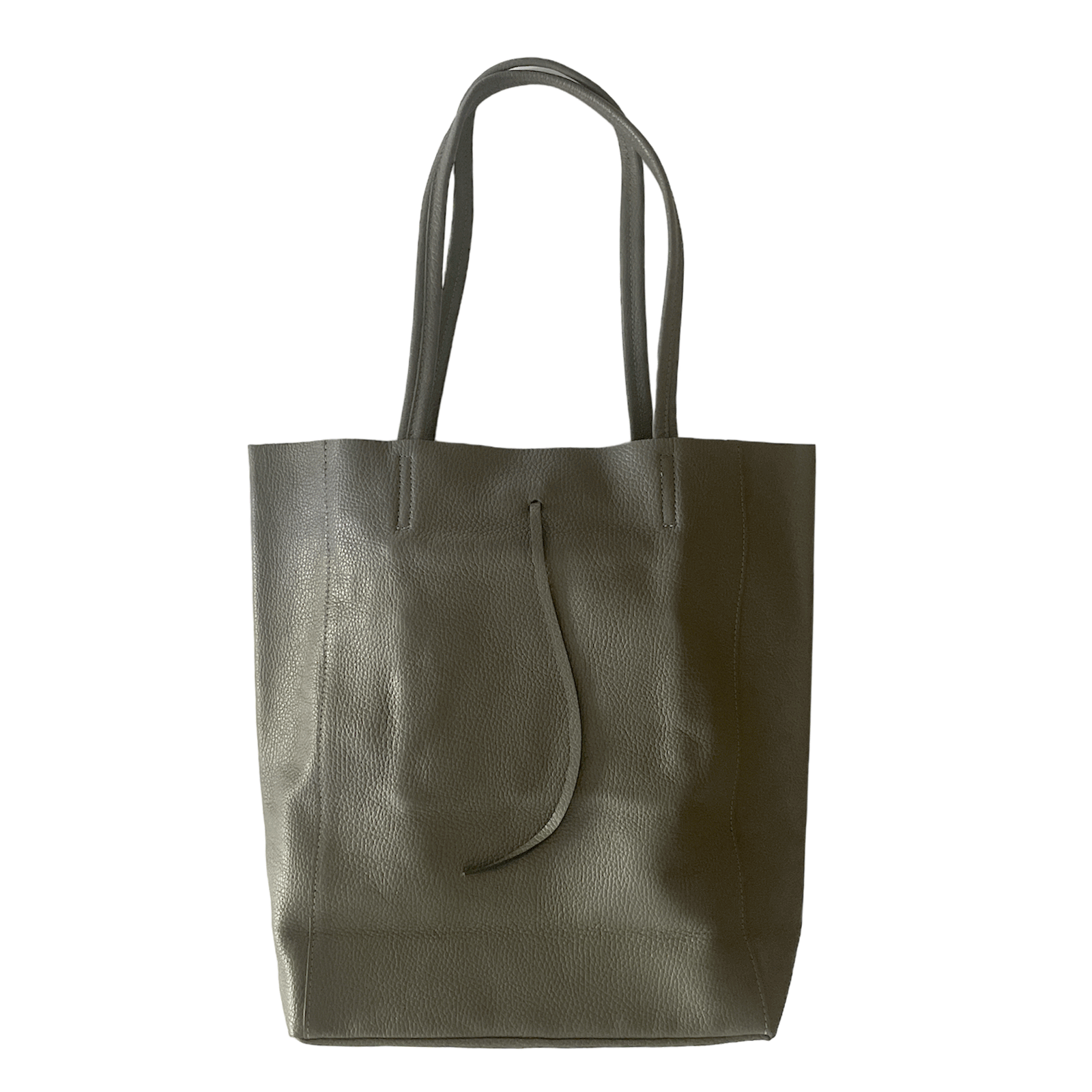 Leder Shopper mit Innentasche Dunkelgrau - AXON