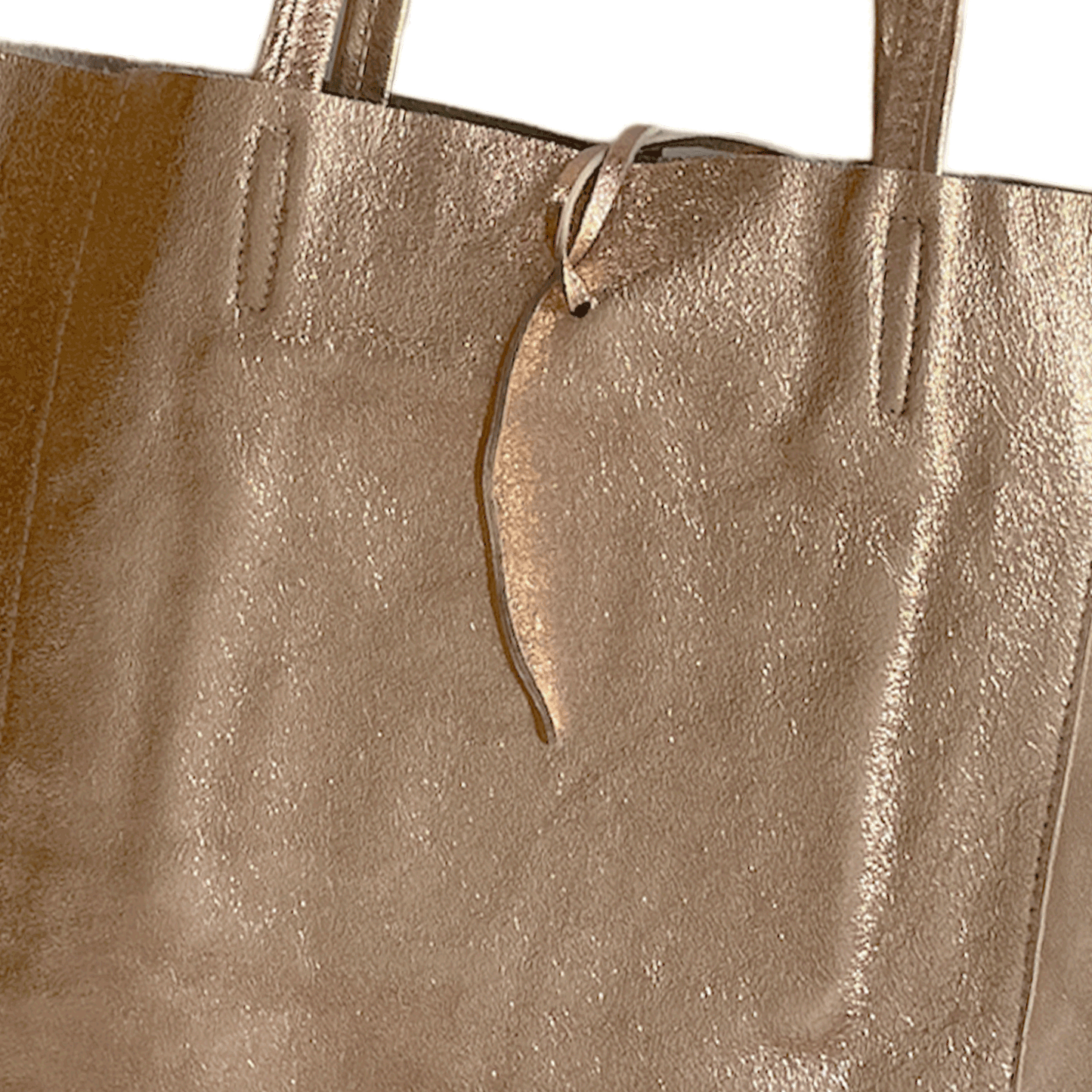 Leder Shopper mit Innentasche Rosegold - AXON