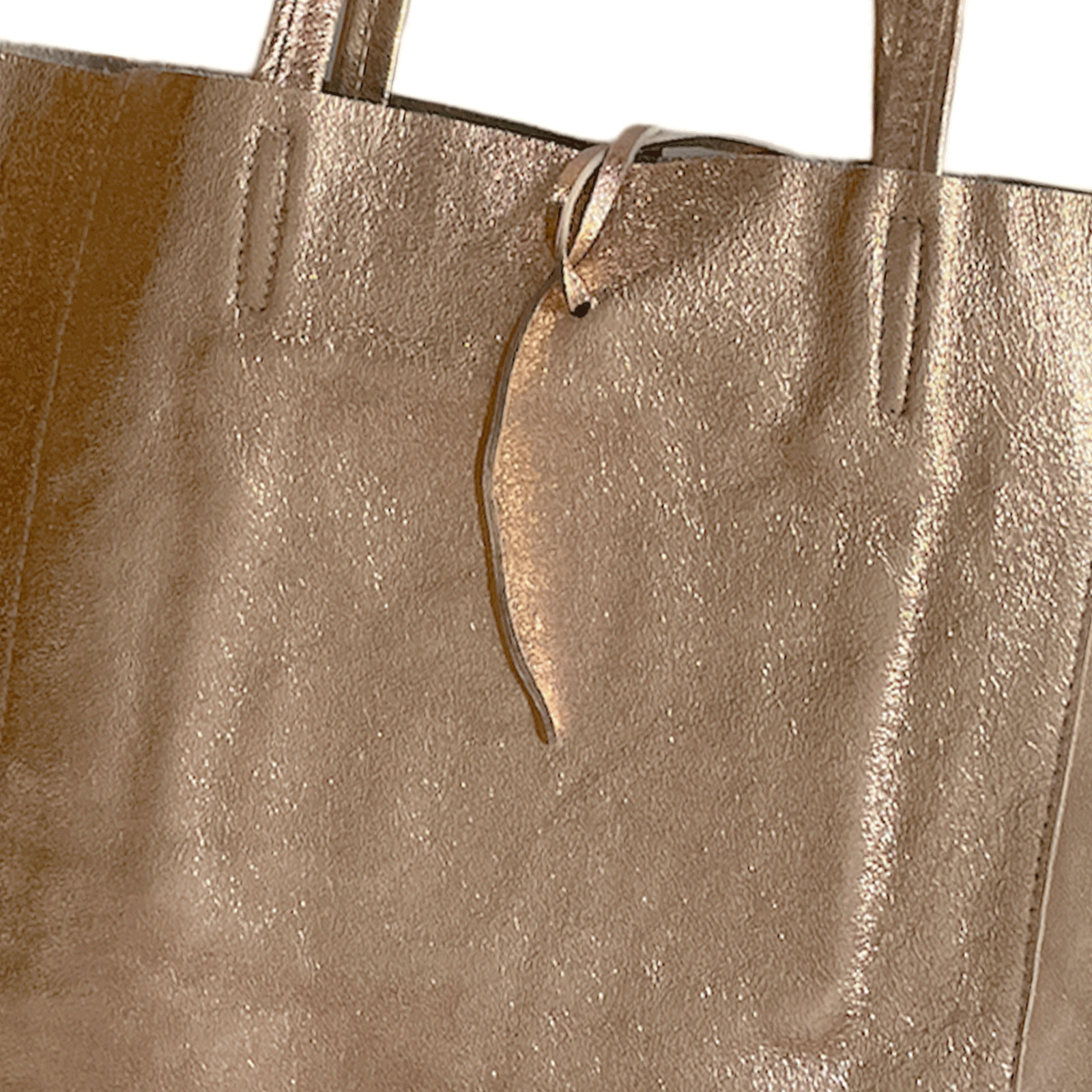 Leder Shopper mit Innentasche Rosegold - AXON
