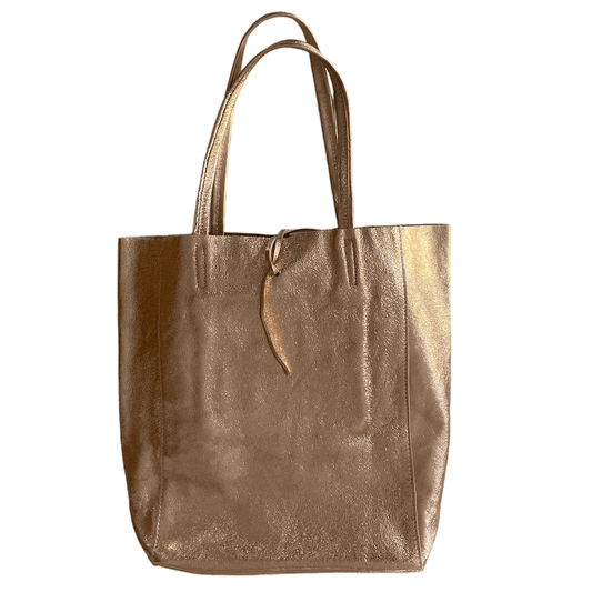 Leder Shopper mit Innentasche Rosegold - AXON