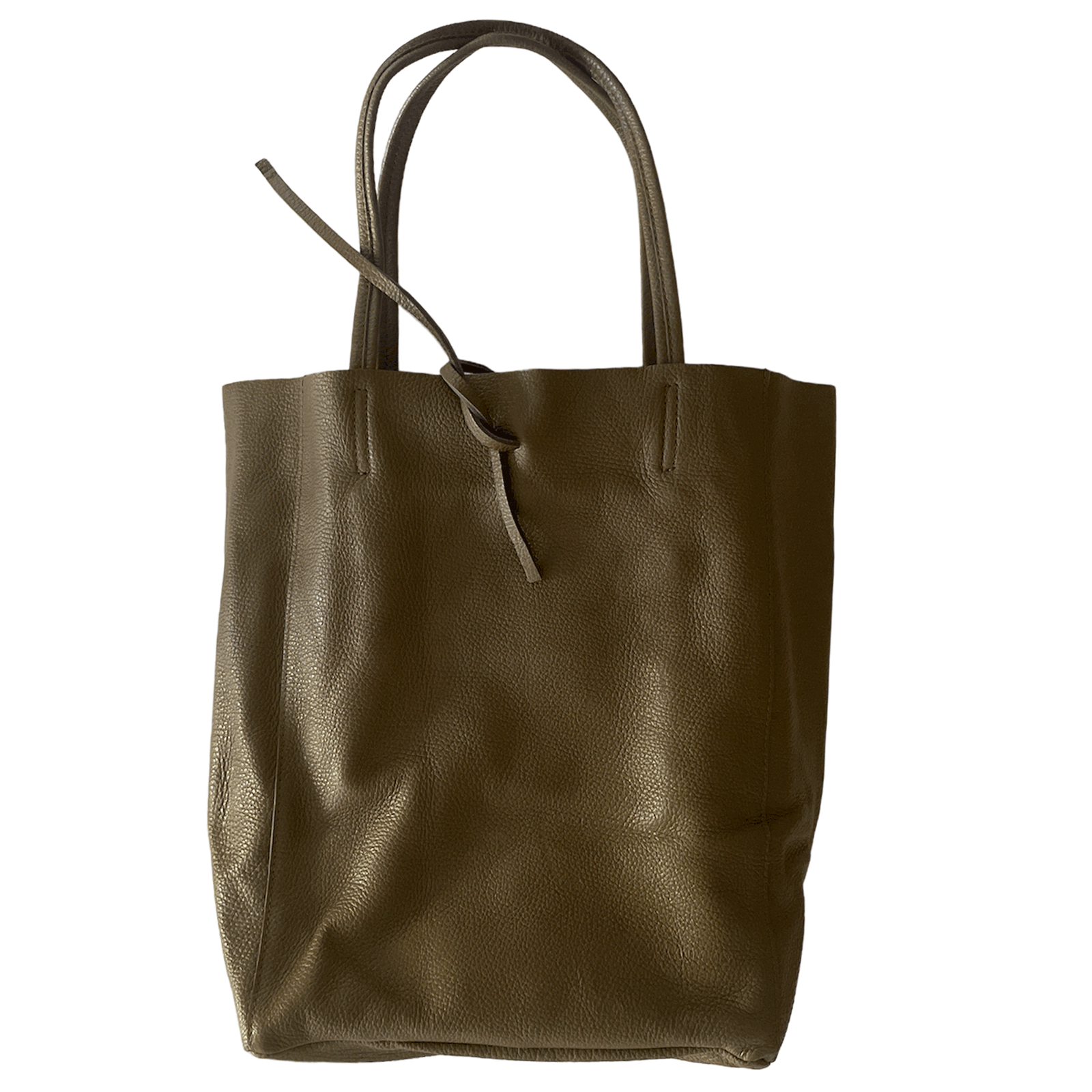 Leder Shopper mit Innentasche Schlammfarben - AXON