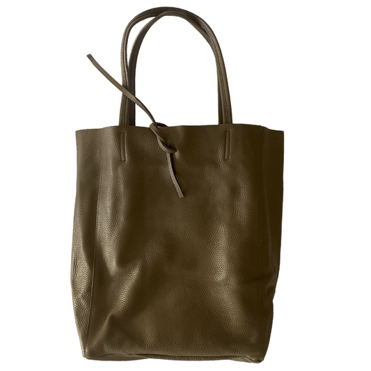 Leder Shopper mit Innentasche Schlammfarben - AXON