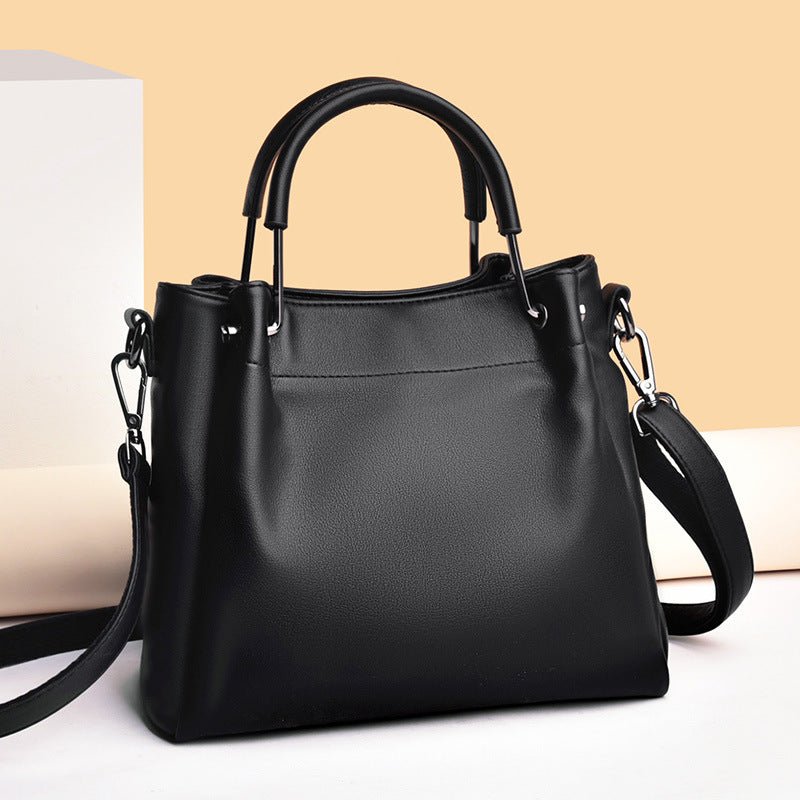 Leisure Soft Leather Bucket Bag Commuting To Work - AXON