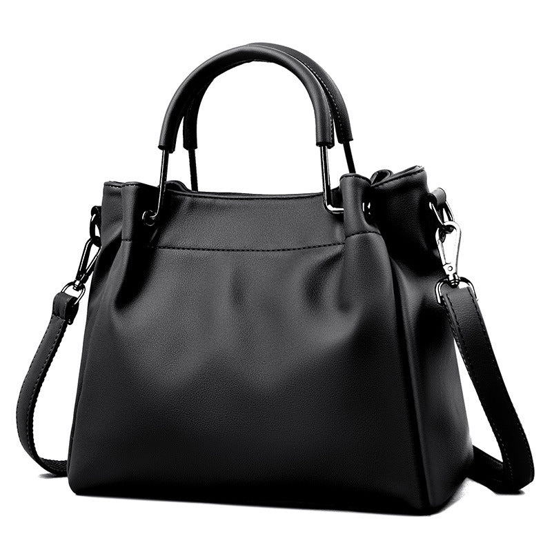 Leisure Soft Leather Bucket Bag Commuting To Work - AXON