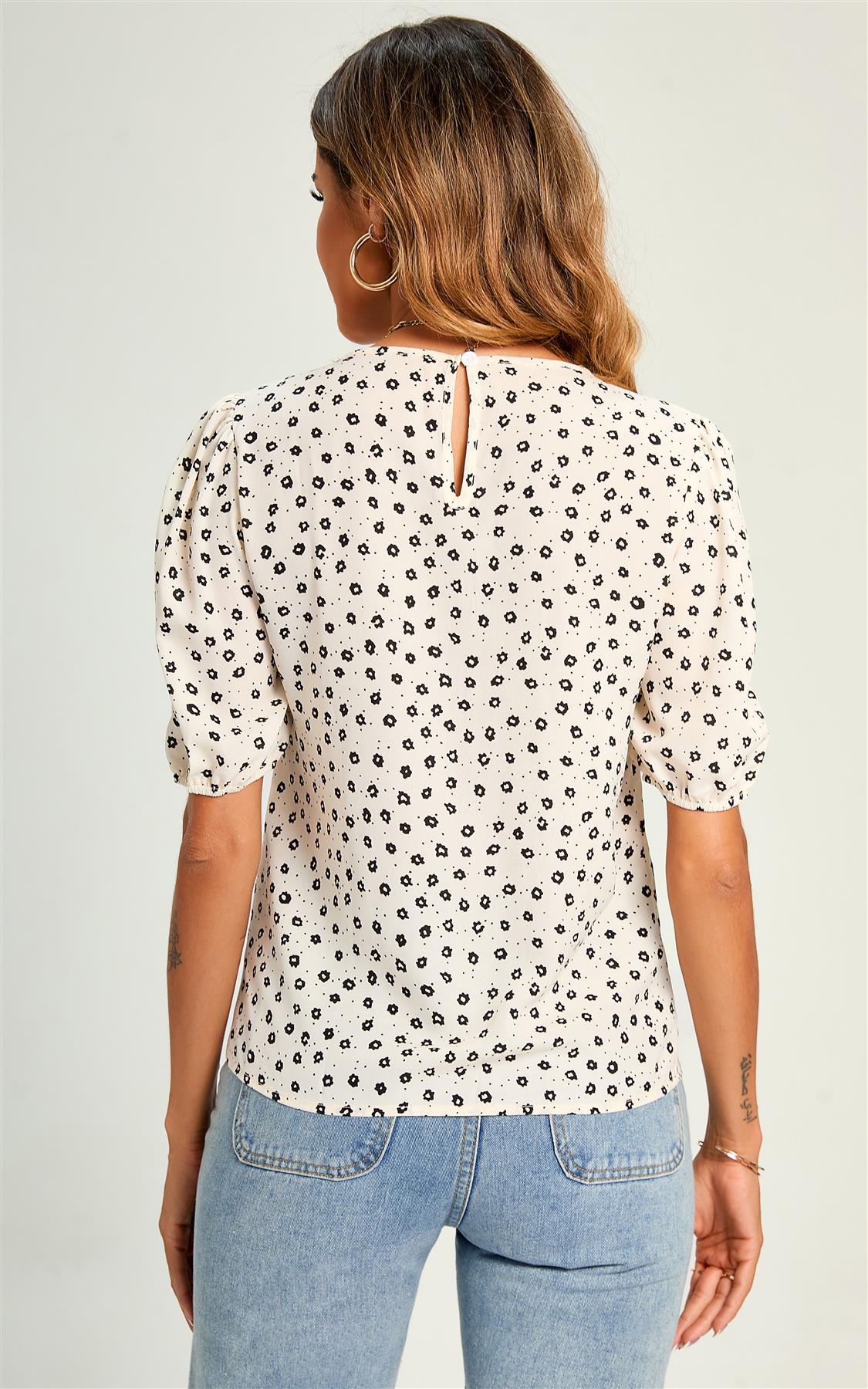 Little Flower Top/Blouse In White - AXON