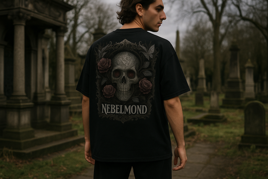 Gothic Rose Skull | Occult Spirituality Collection | Nebelmond Oversized Shirt