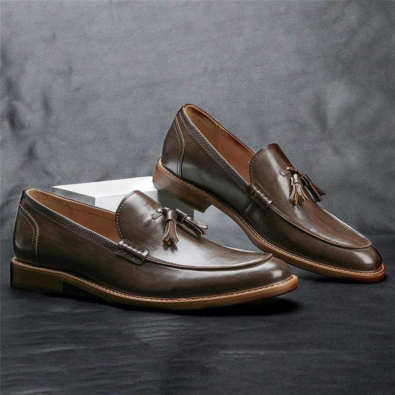 Men Casual Shoes Leather Loafers Business Dress Formal Shoes - AXON