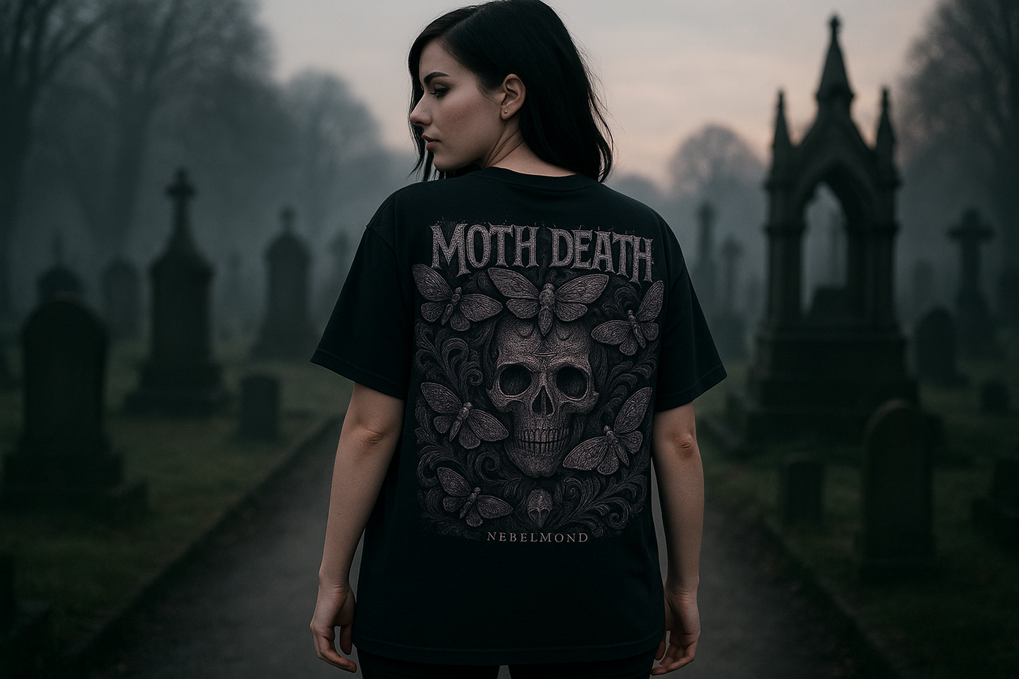 Moth Death | Occult Beast & Skulls Collection | Nebelmond Oversized Shirt