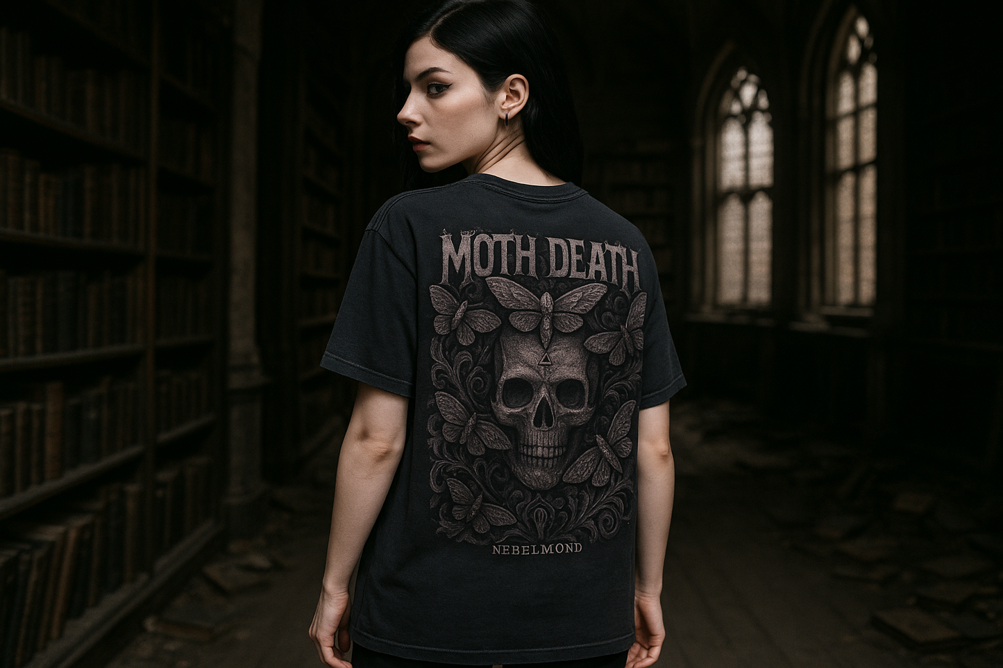 Moth Death | Occult Beast & Skulls Collection | Nebelmond Oversized Shirt
