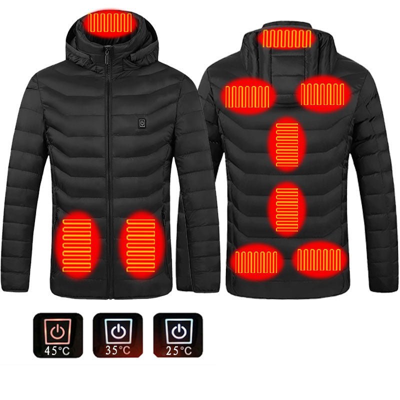 New Heated Jacket Coat USB Electric Jacket Cotton Coat Heater Thermal Clothing Heating Vest Men's Clothes Winter - AXON