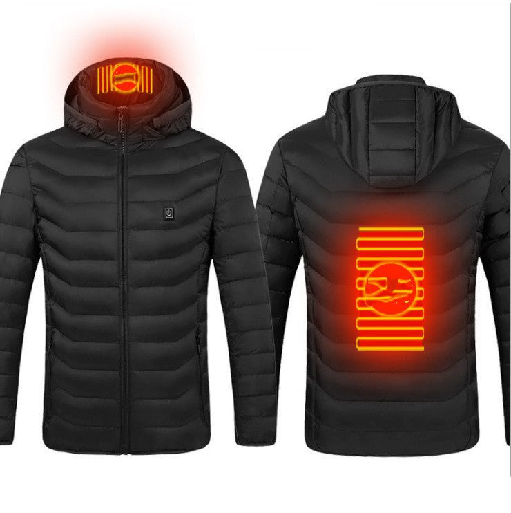 New Heated Jacket Coat USB Electric Jacket Cotton Coat Heater Thermal Clothing Heating Vest Men's Clothes Winter - AXON
