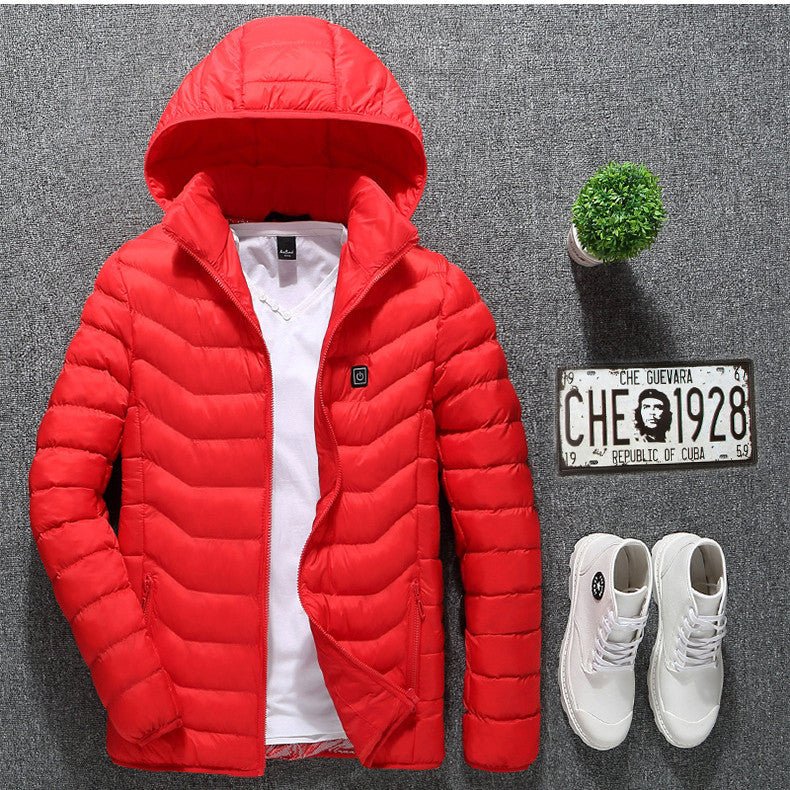 New Heated Jacket Coat USB Electric Jacket Cotton Coat Heater Thermal Clothing Heating Vest Men's Clothes Winter - AXON