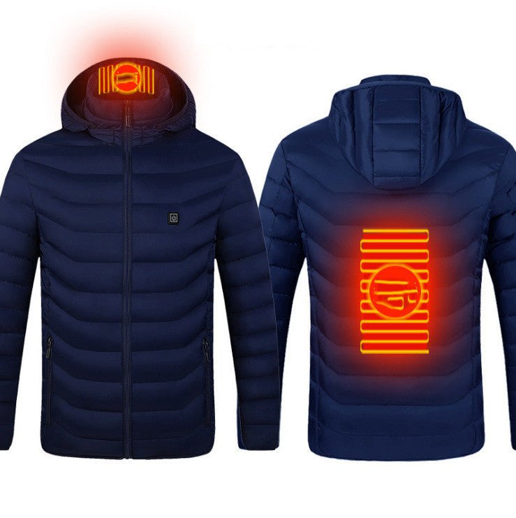 New Heated Jacket Coat USB Electric Jacket Cotton Coat Heater Thermal Clothing Heating Vest Men's Clothes Winter - AXON