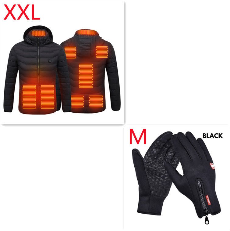 New Heated Jacket Coat USB Electric Jacket Cotton Coat Heater Thermal Clothing Heating Vest Men's Clothes Winter - AXON
