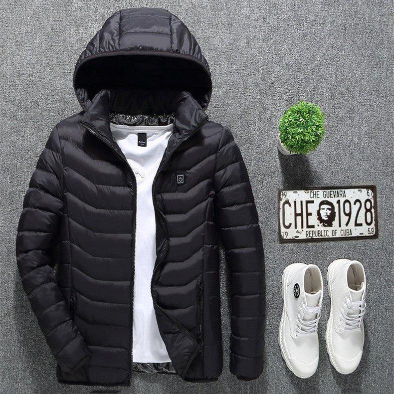 New Heated Jacket Coat USB Electric Jacket Cotton Coat Heater Thermal Clothing Heating Vest Men's Clothes Winter - AXON