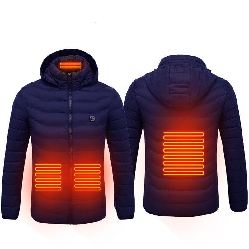 New Heated Jacket Coat USB Electric Jacket Cotton Coat Heater Thermal Clothing Heating Vest Men's Clothes Winter - AXON