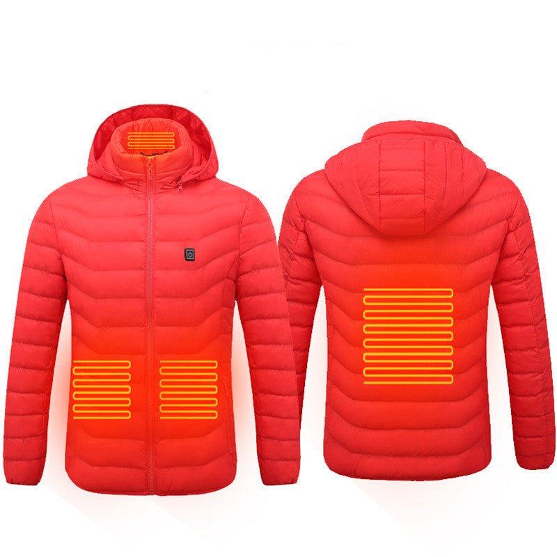 New Heated Jacket Coat USB Electric Jacket Cotton Coat Heater Thermal Clothing Heating Vest Men's Clothes Winter - AXON