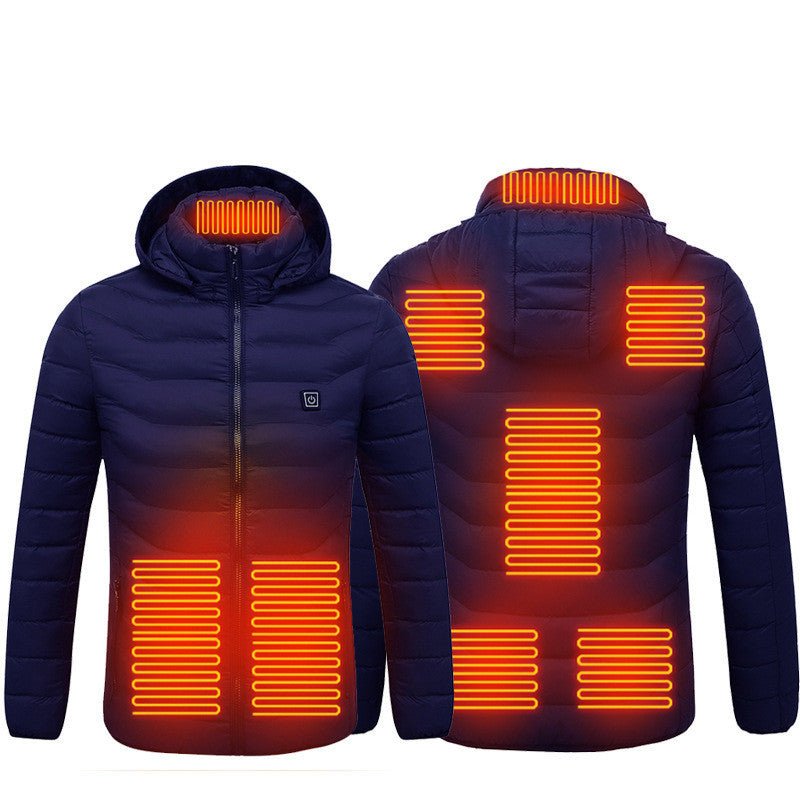 New Heated Jacket Coat USB Electric Jacket Cotton Coat Heater Thermal Clothing Heating Vest Men's Clothes Winter - AXON