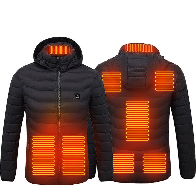 New Heated Jacket Coat USB Electric Jacket Cotton Coat Heater Thermal Clothing Heating Vest Men's Clothes Winter - AXON