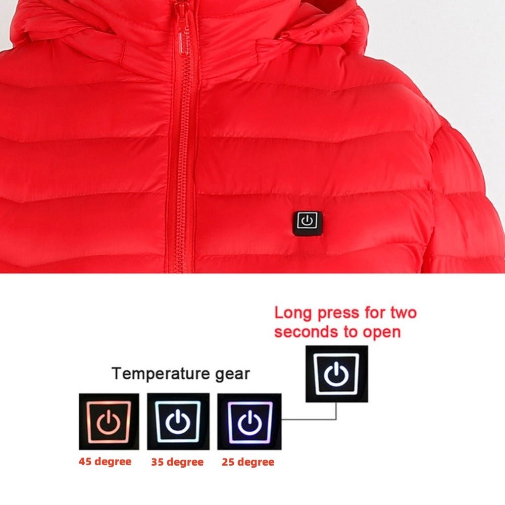 New Heated Jacket Coat USB Electric Jacket Cotton Coat Heater Thermal Clothing Heating Vest Men's Clothes Winter - AXON
