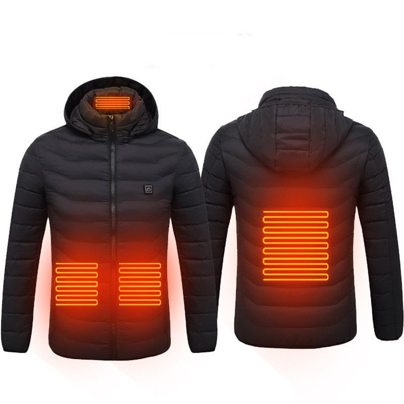 New Heated Jacket Coat USB Electric Jacket Cotton Coat Heater Thermal Clothing Heating Vest Men's Clothes Winter - AXON